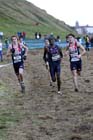 Junior Men, Mark Shaw, winner Kirubel Erassa and Kieron Clements, BUPA Great Edinburgh Cross Country.